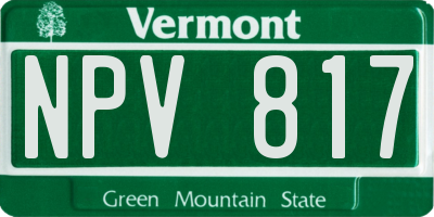 VT license plate NPV817