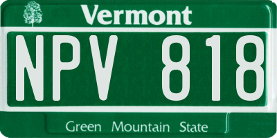 VT license plate NPV818