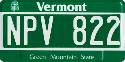 VT license plate NPV822