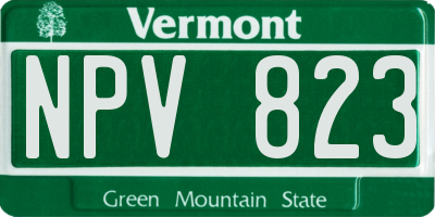 VT license plate NPV823