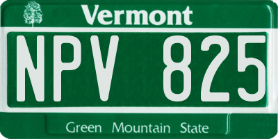 VT license plate NPV825