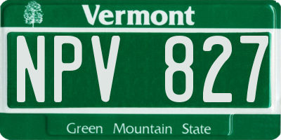 VT license plate NPV827