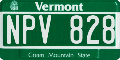 VT license plate NPV828