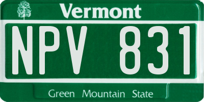 VT license plate NPV831