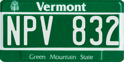 VT license plate NPV832