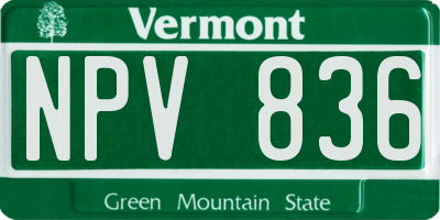 VT license plate NPV836