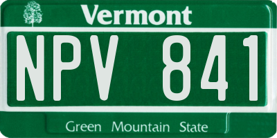 VT license plate NPV841