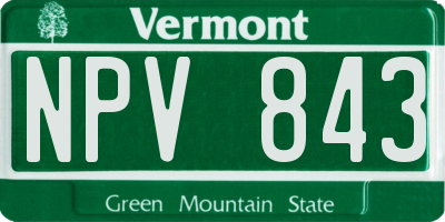 VT license plate NPV843