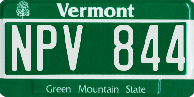 VT license plate NPV844