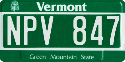 VT license plate NPV847