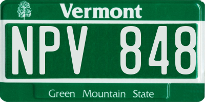 VT license plate NPV848