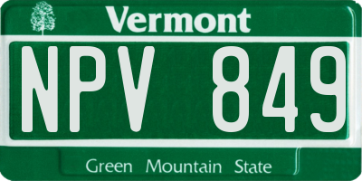 VT license plate NPV849