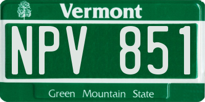 VT license plate NPV851