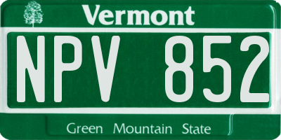 VT license plate NPV852