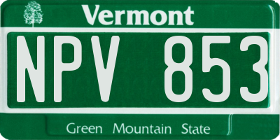 VT license plate NPV853