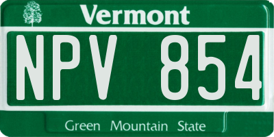 VT license plate NPV854