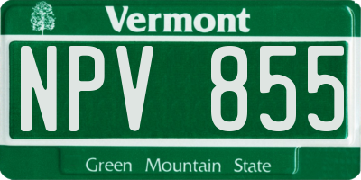 VT license plate NPV855