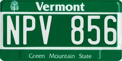 VT license plate NPV856
