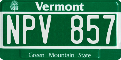 VT license plate NPV857