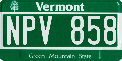 VT license plate NPV858