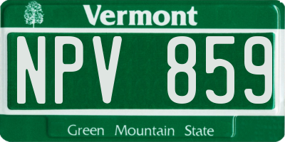 VT license plate NPV859