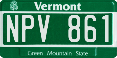 VT license plate NPV861