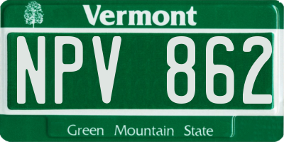 VT license plate NPV862
