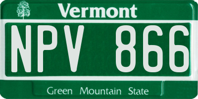VT license plate NPV866
