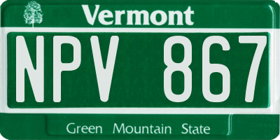 VT license plate NPV867