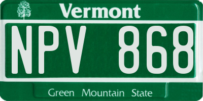 VT license plate NPV868