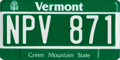 VT license plate NPV871