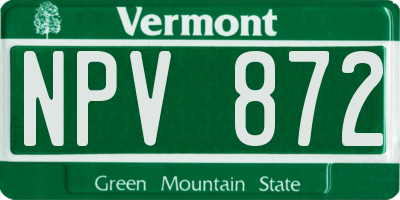VT license plate NPV872