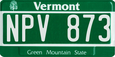 VT license plate NPV873
