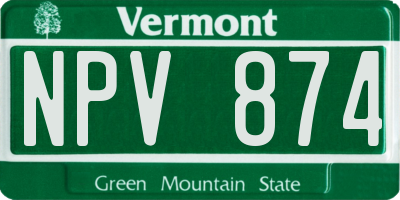 VT license plate NPV874