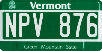 VT license plate NPV876