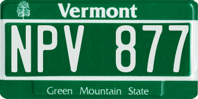 VT license plate NPV877