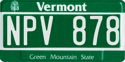 VT license plate NPV878