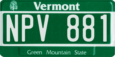 VT license plate NPV881