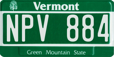VT license plate NPV884
