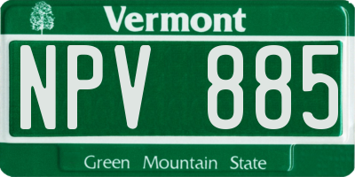 VT license plate NPV885