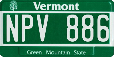 VT license plate NPV886