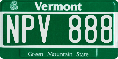 VT license plate NPV888