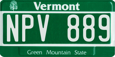 VT license plate NPV889