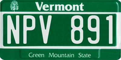 VT license plate NPV891