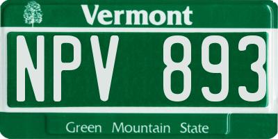 VT license plate NPV893