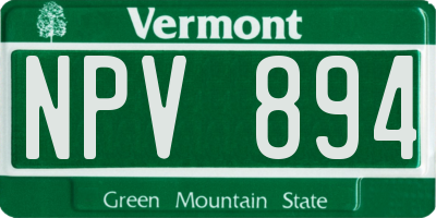 VT license plate NPV894