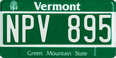VT license plate NPV895