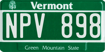 VT license plate NPV898