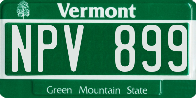 VT license plate NPV899