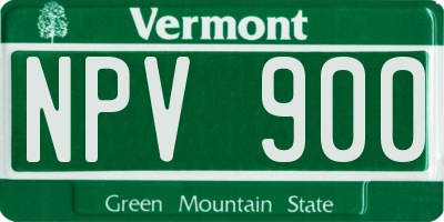 VT license plate NPV900